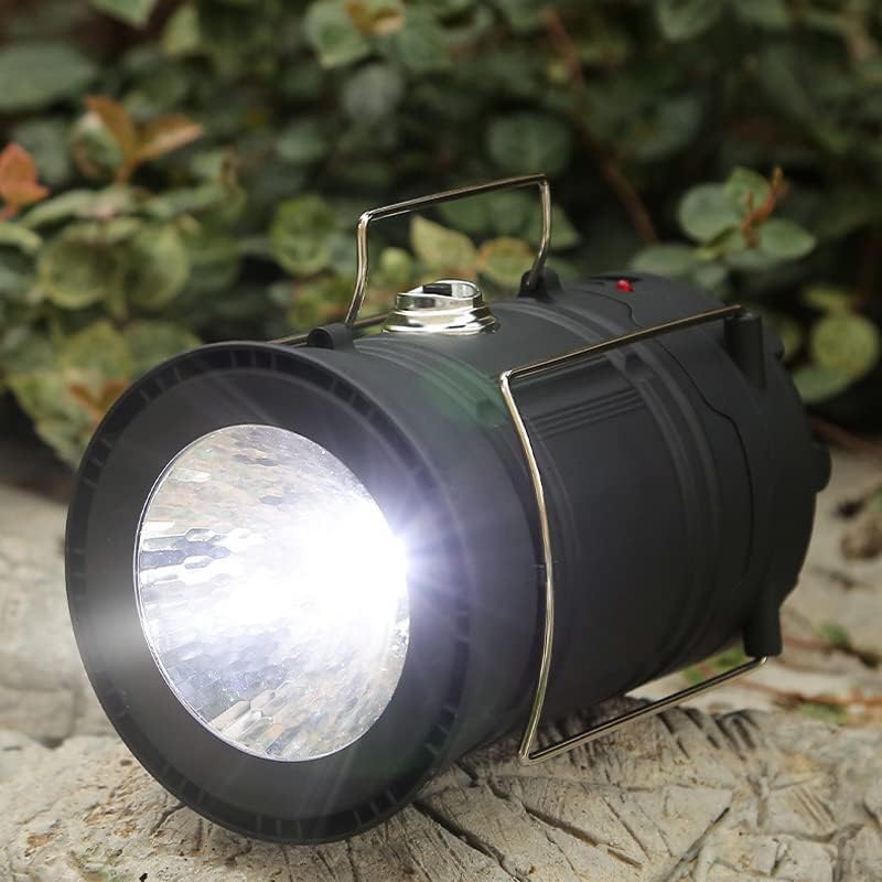Retoo Lámpara Camping Recargable, Linterna de Camping, 2 Modos Lluminación, Plegables Luz, 6 LED Super Brillante, Impermeable Portátil con Función de Banco de Energía, para Campin, Senderismo, Pesca