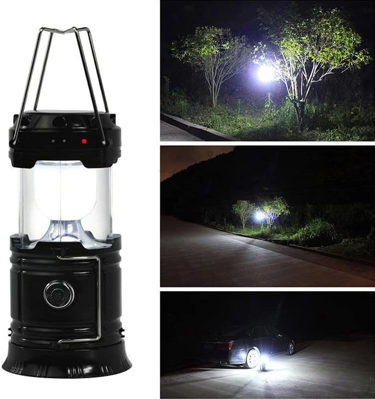 Retoo Lámpara Camping Recargable, Linterna de Camping, 2 Modos Lluminación, Plegables Luz, 6 LED Super Brillante, Impermeable Portátil con Función de Banco de Energía, para Campin, Senderismo, Pesca