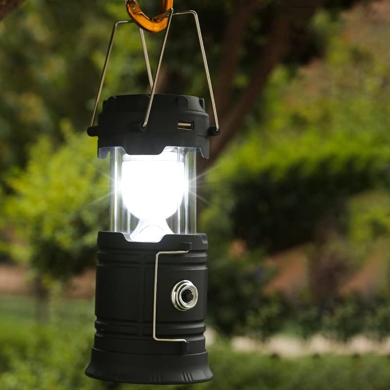 Retoo Lámpara Camping Recargable, Linterna de Camping, 2 Modos Lluminación, Plegables Luz, 6 LED Super Brillante, Impermeable Portátil con Función de Banco de Energía, para Campin, Senderismo, Pesca