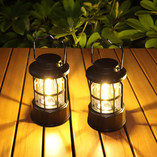 Linterna de Camping, 2 Piezas Lámpara de Camping LED a Pilas, Farol Camping 3 Modos Luz de Emergencia, Luz de Carpa IPX4 Resistente al Agua para Acampar Caminar Pescar Cortes de Energía y Más