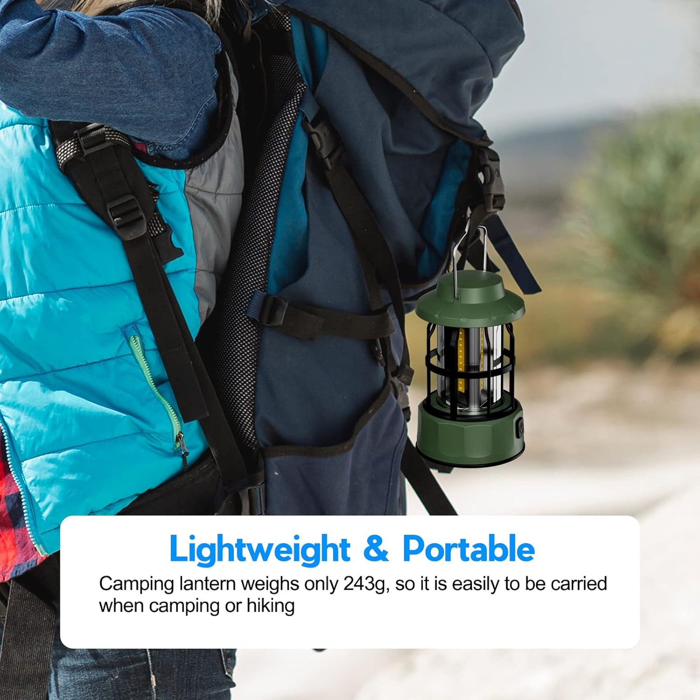 Linterna de Camping, 2 Piezas Lámpara de Camping LED a Pilas, Farol Camping 3 Modos Luz de Emergencia, Luz de Carpa IPX4 Resistente al Agua para Acampar Caminar Pescar Cortes de Energía y Más